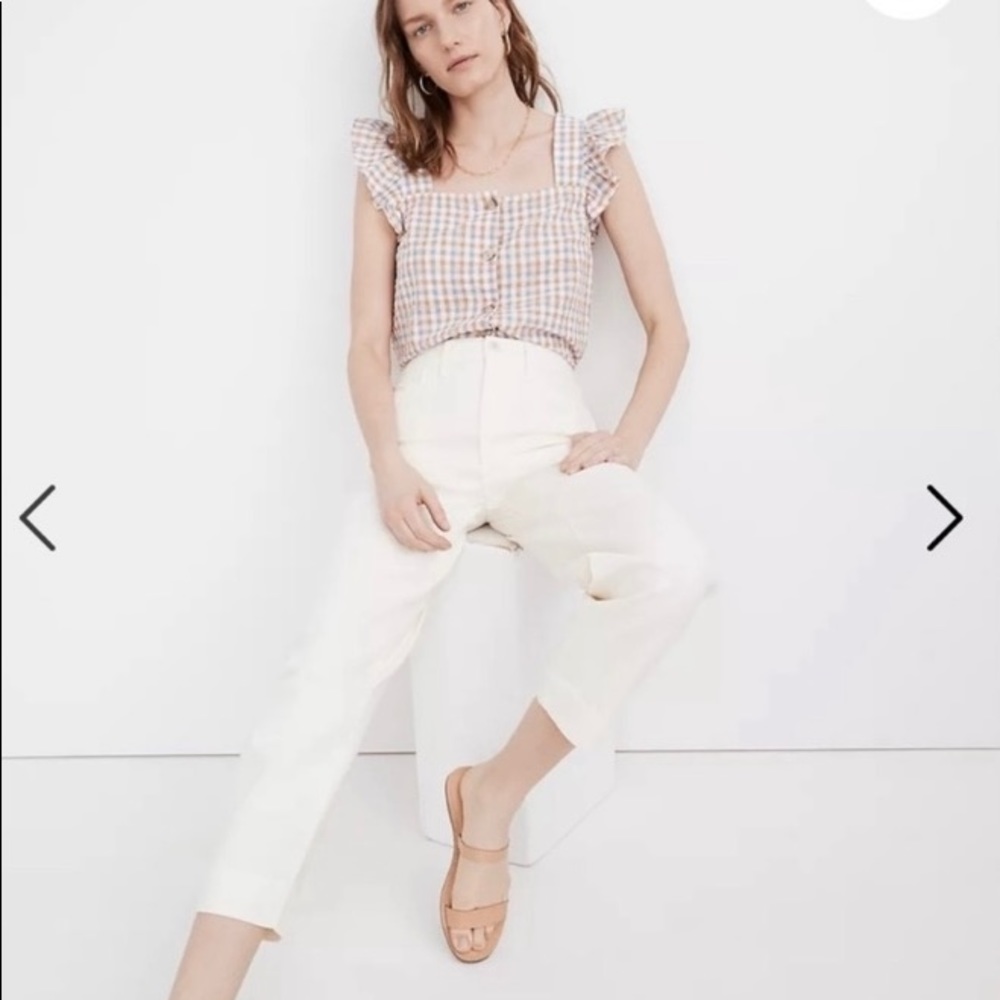 NEW Madewell Slim Emmett Tapered Pants in Cloud Lining size 24